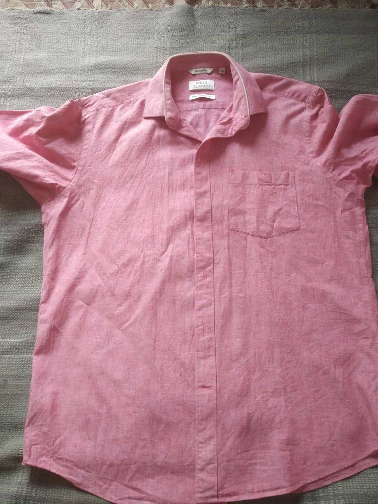 Wills Classic Men Pink Shirt