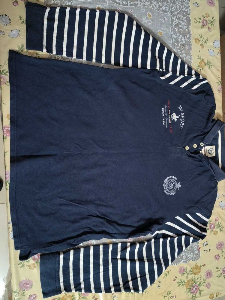 Navy Long Sleeve Polo Shirt