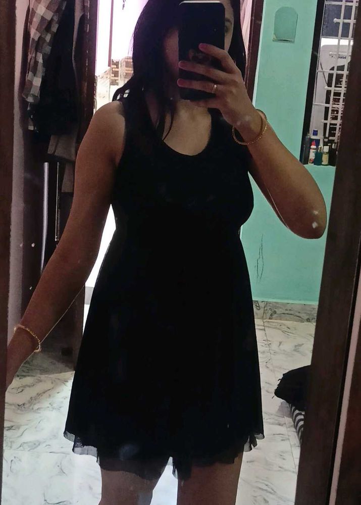 Black Cute Fitted Dress