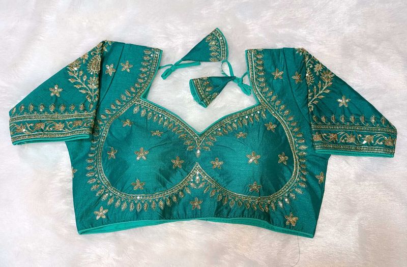 Teal Embroidered Blouse