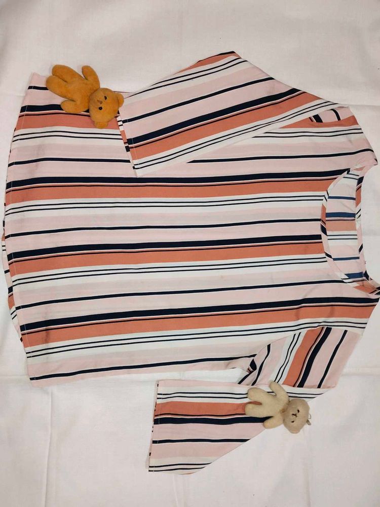 Casual Regular Sleeves Stripped Top