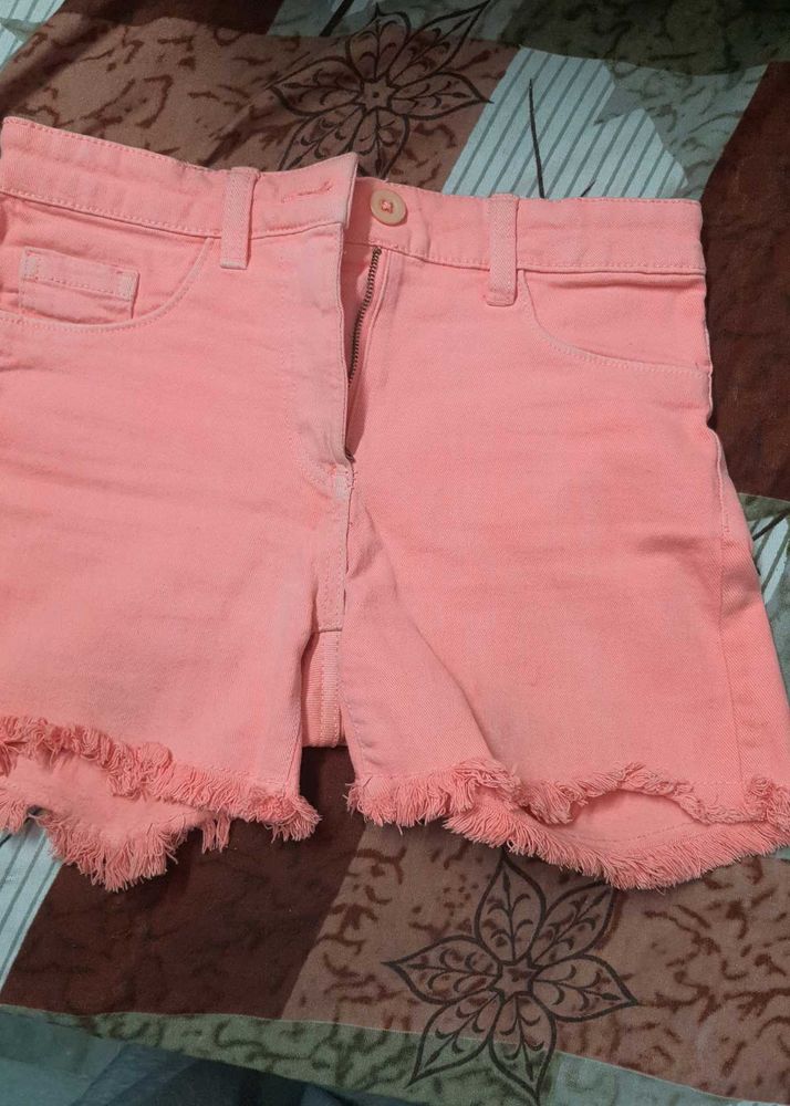 Peach Denim Shorts