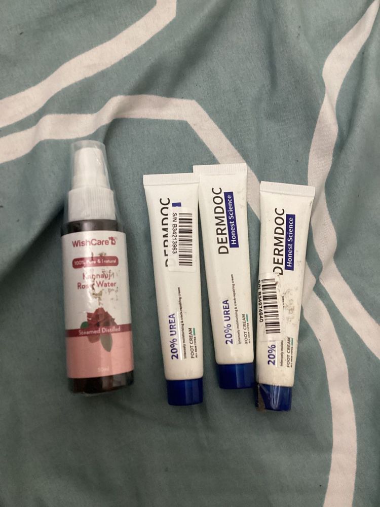 3 Dermdoc Foot Cream +1wishcare Rose Water