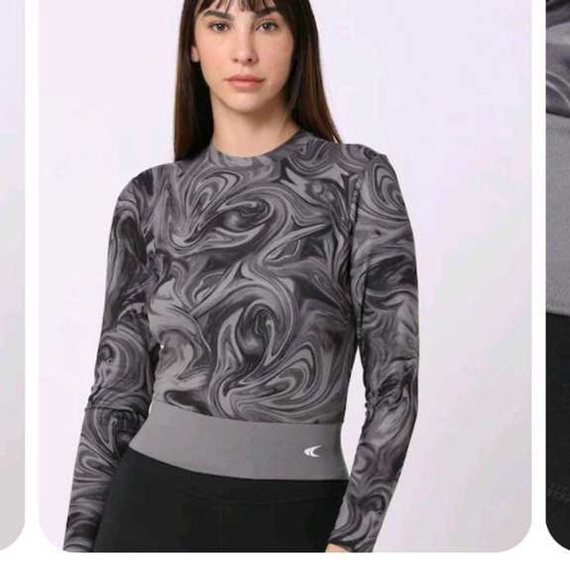 Gray Swirl Long Sleeve Top