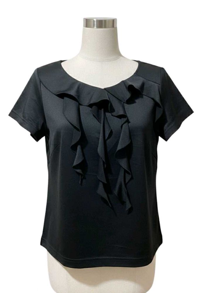 Chic Black Ruffle Top