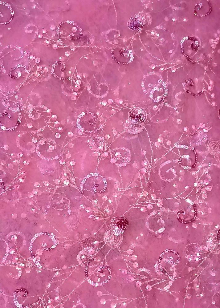 Rose Pink Net saare With sequins Jal Work❤