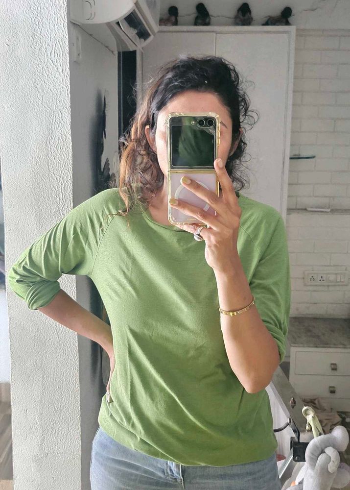 Olive Green 3/4 Sleeve Tee