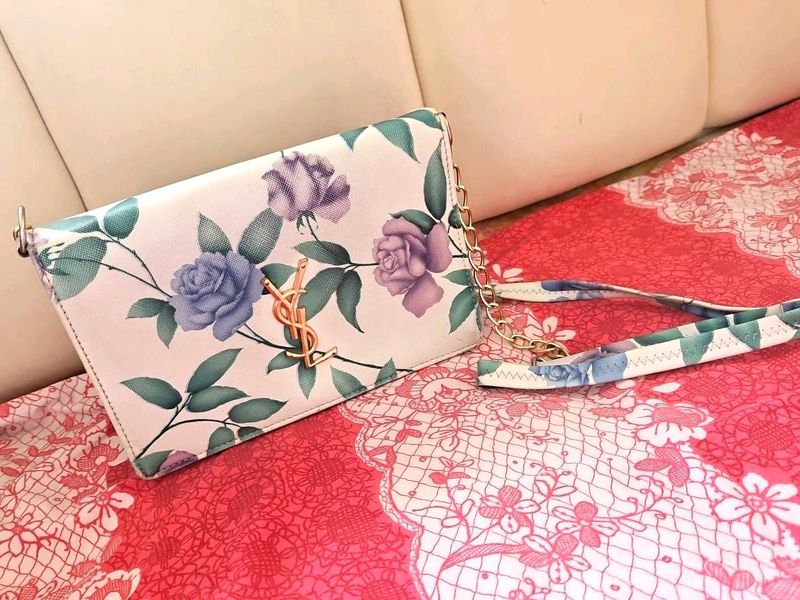YSL Floral Print Clutch