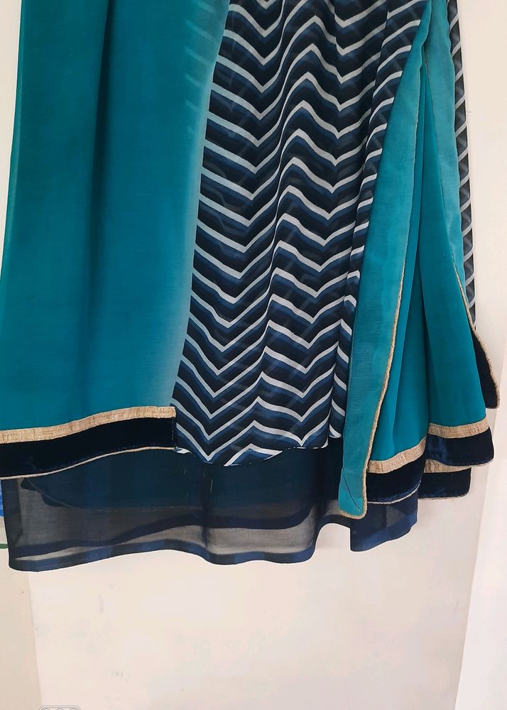 PATLI PALLU SAREE IN BLUE SHADES