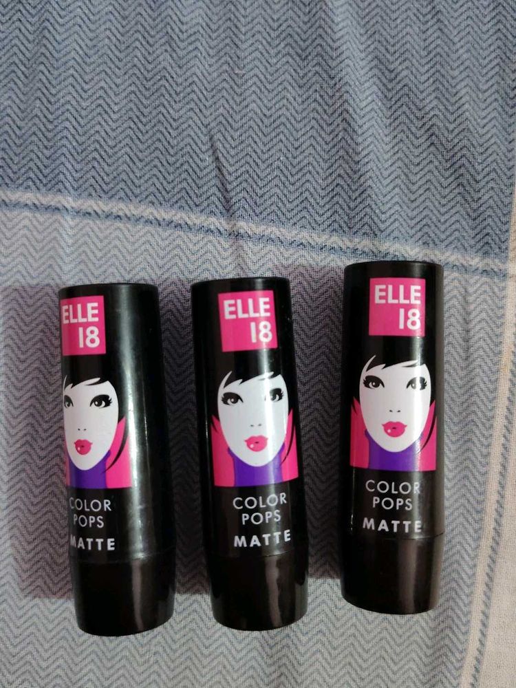 Elle 18 Color Pops Matte Lipsticks (Set of 3)