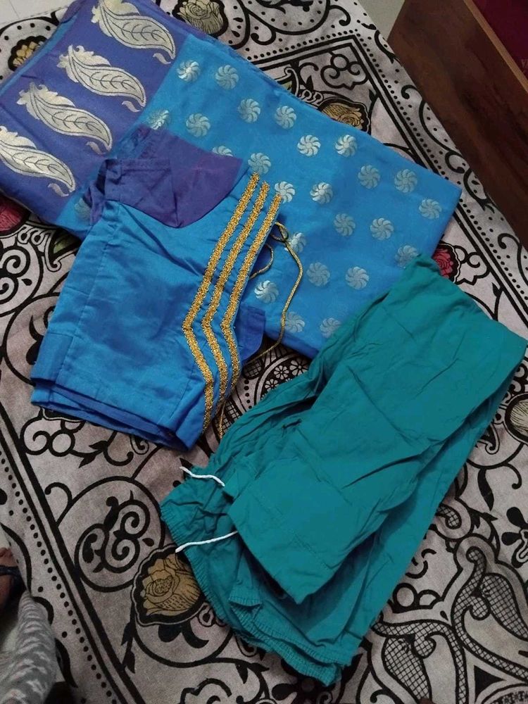 Beautiful Saree with stitched Blouse and peticoat