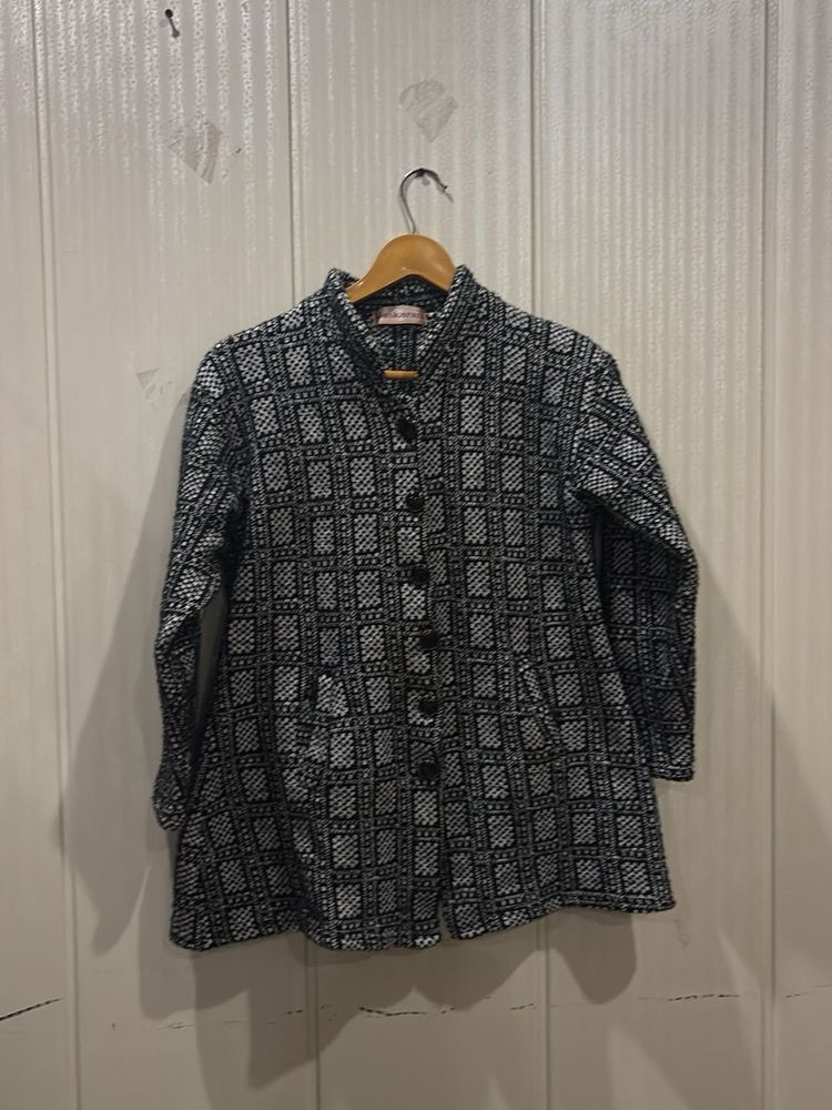 Patterned Button-Up Jacket