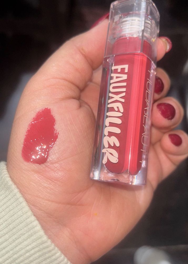 Huda Beauty FauxFiller lipgloss:- Bombshell