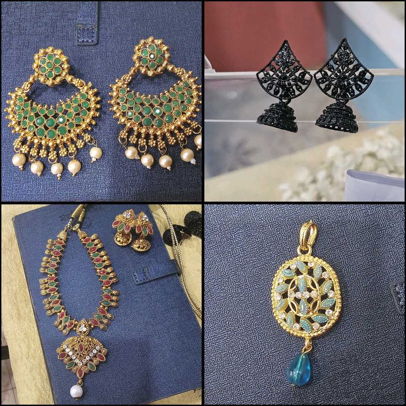 Combo Necklace Set And Earrings