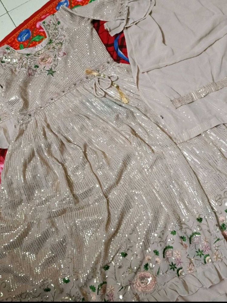 Heavy Sequined Embroidered Anarkali Dress