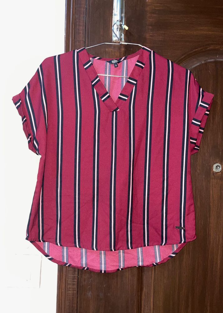 Striped V-Neck Top