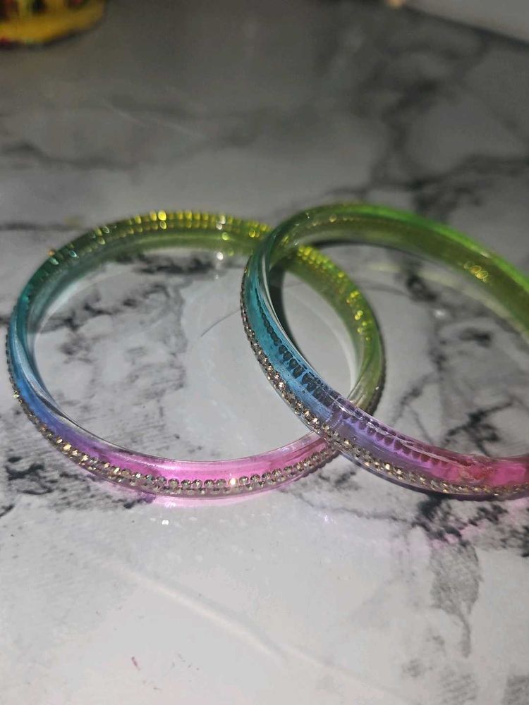 Rainbow Rhinestone Bangles