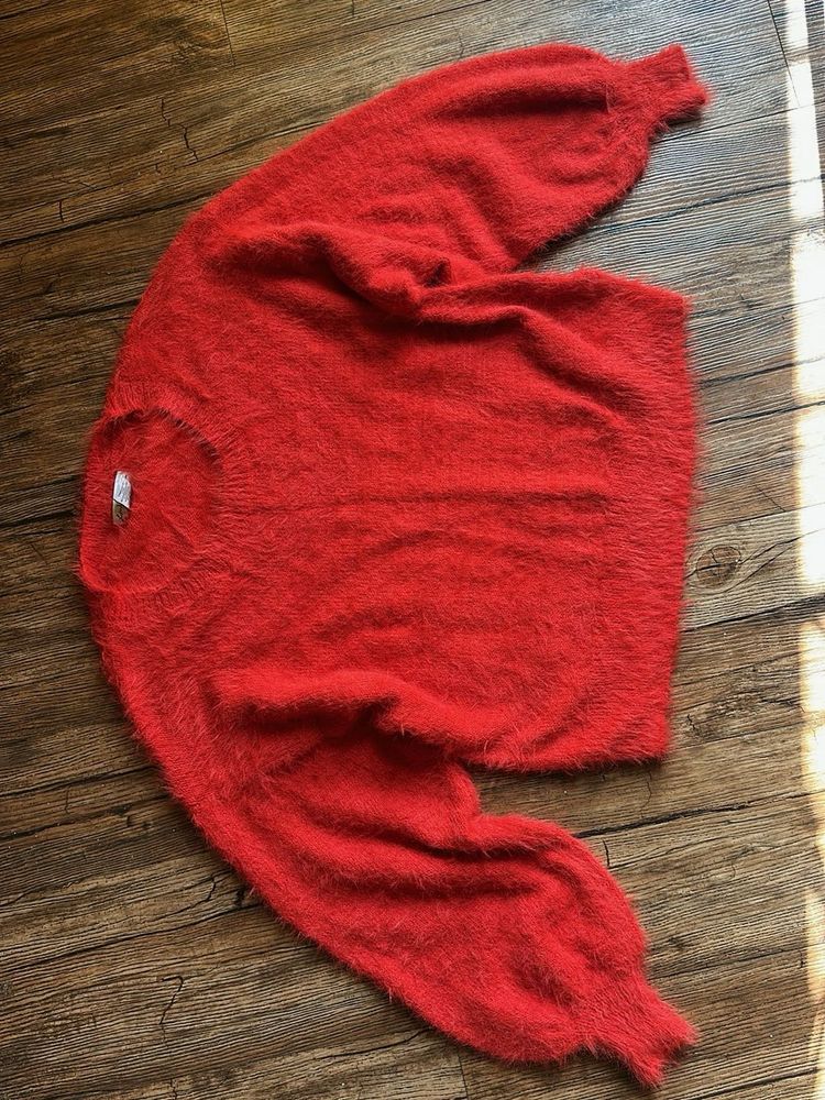Red Fuzzy Knit Sweater