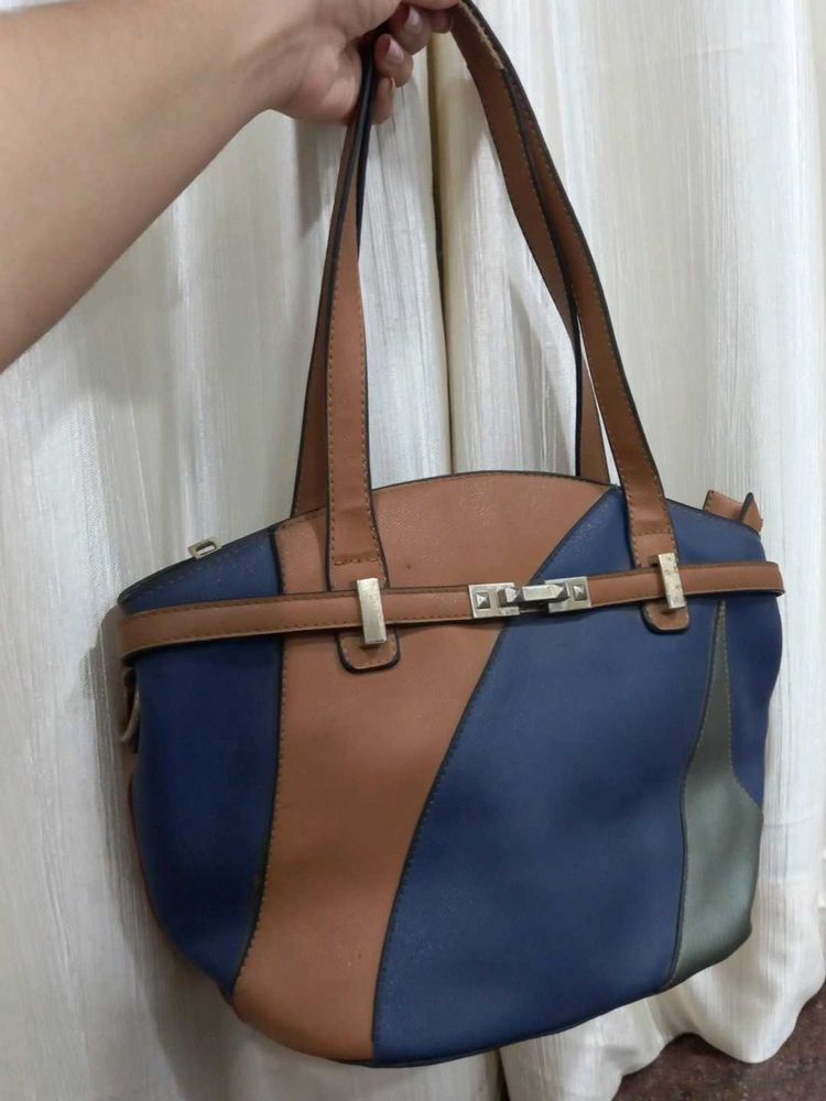 Stylish Colorblock Tote Bag