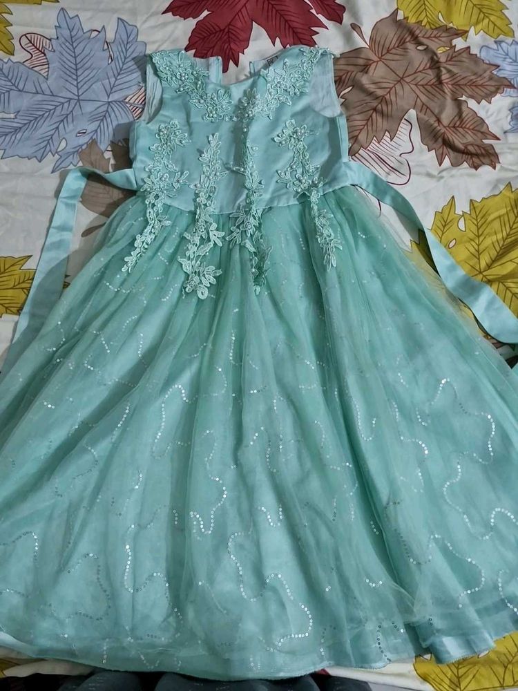 Elegant Mint Green Girls Dress
