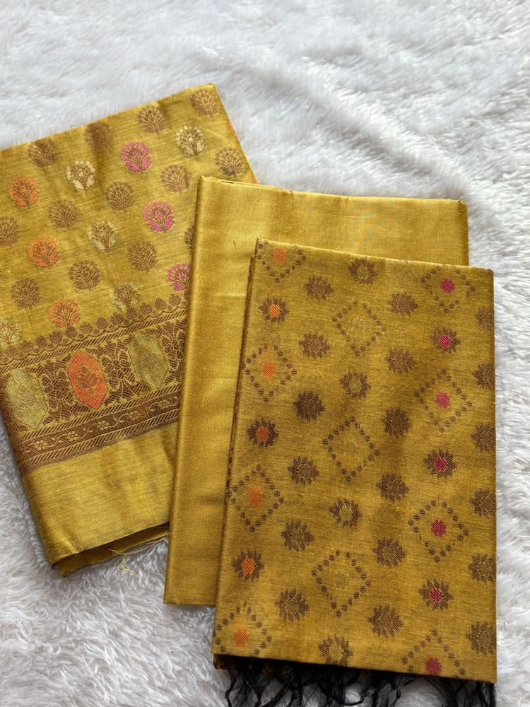Premium unstitched Banarasi suit set with dupatta