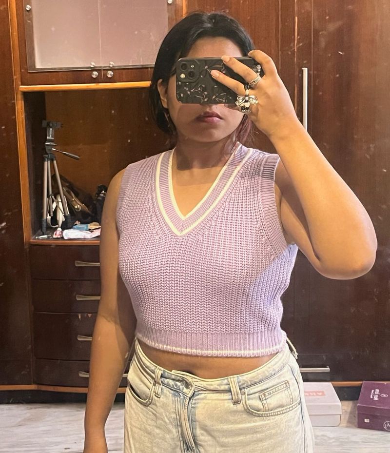 Lavender vest sweater