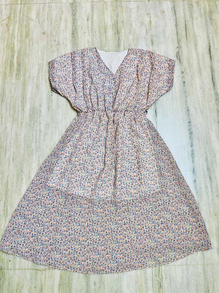 Floral Print V-Neck Dress