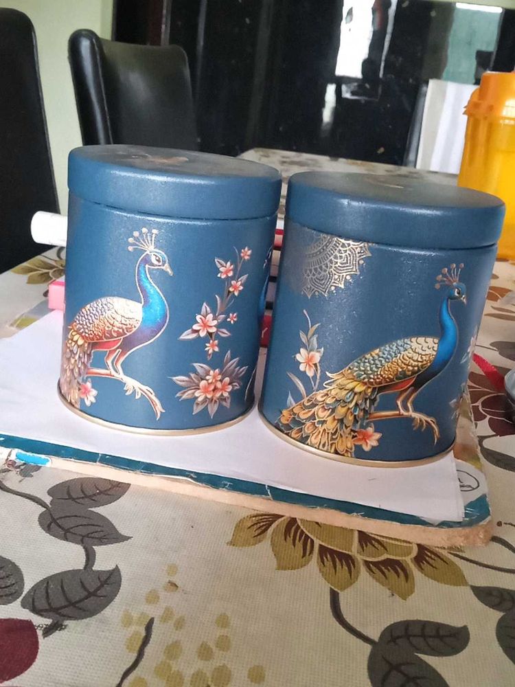 peacock canisters(set of 2)