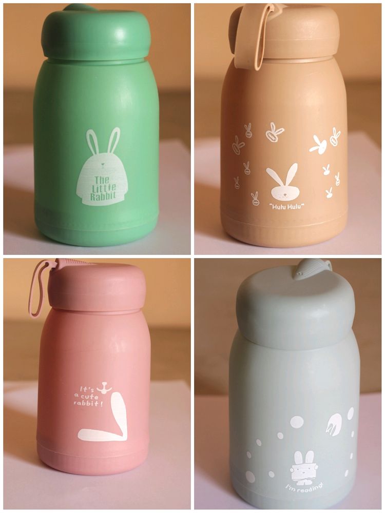 🆕 Cute Rabbit🐰350 ml Glass Water Bottle for Kids