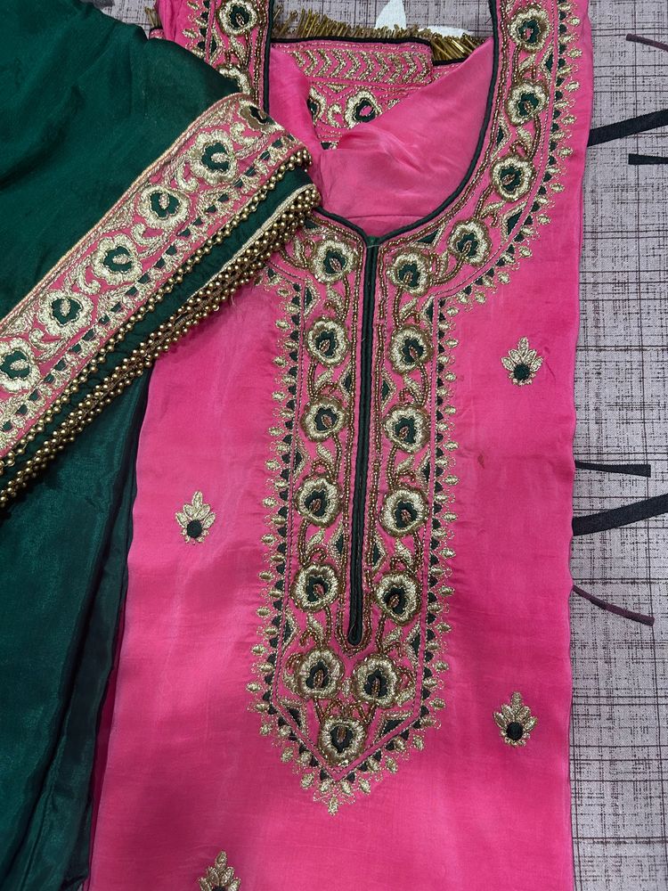 Rose Pink Heavy Plazzo Suit