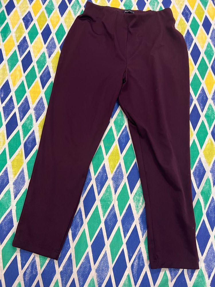 Burgundy Casual Pants