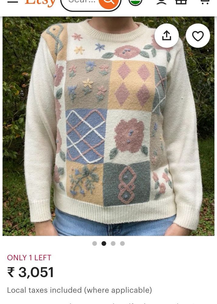 Vintage Floral Patchwork Sweater