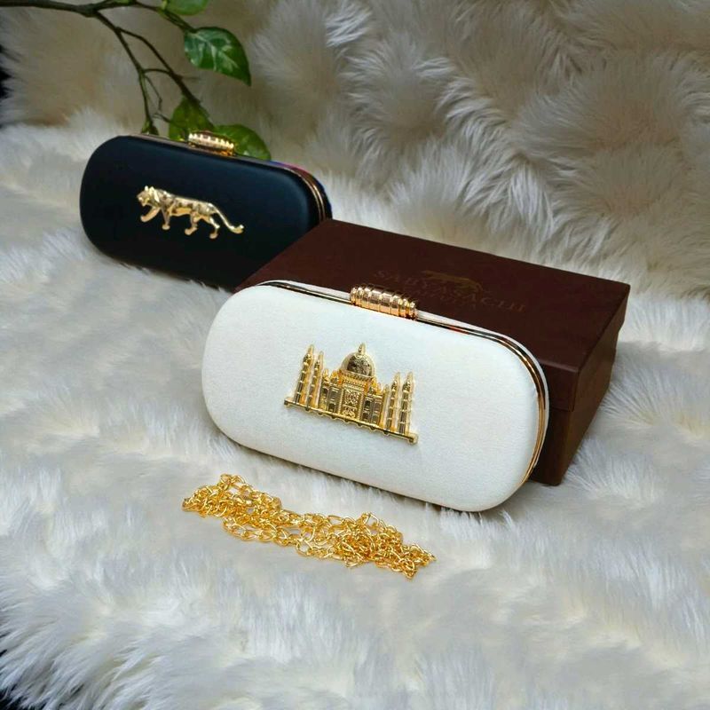 LIMITED EDITION SABYASACHI TAJ CLUTCH* WD BOX