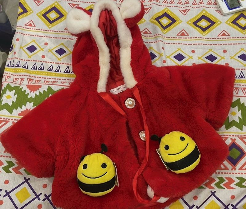 Santa Christmas Bumblebee Fur Coat