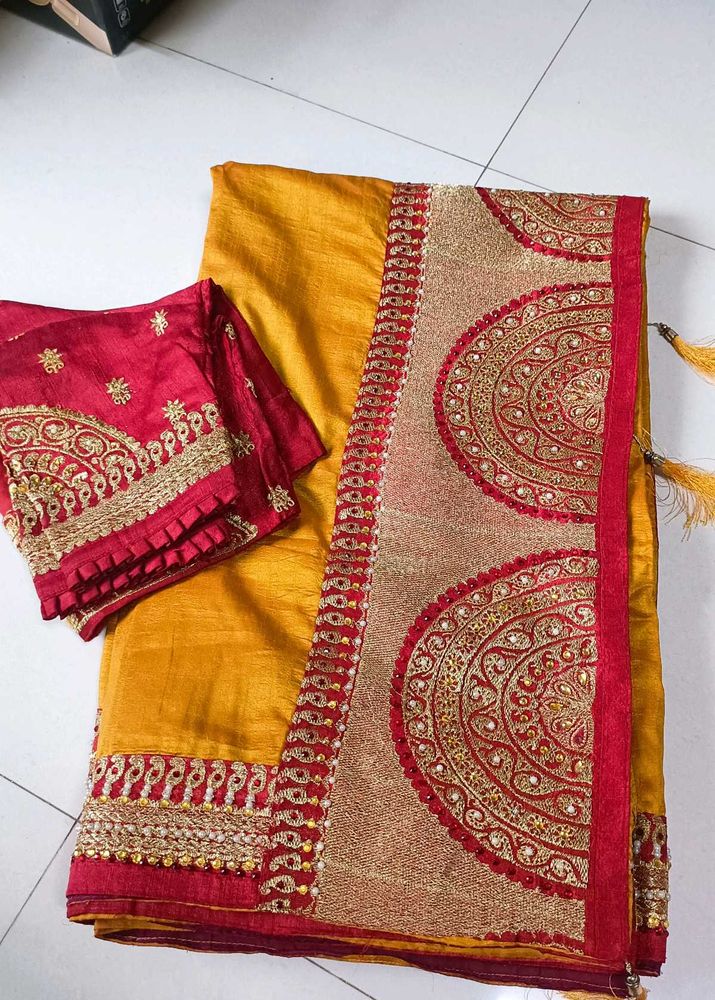 Beautiful Mustard Saree💗💗💗