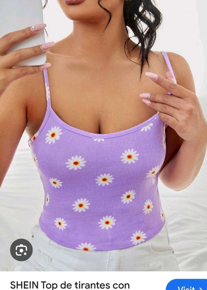 Daisy Print Crop Top