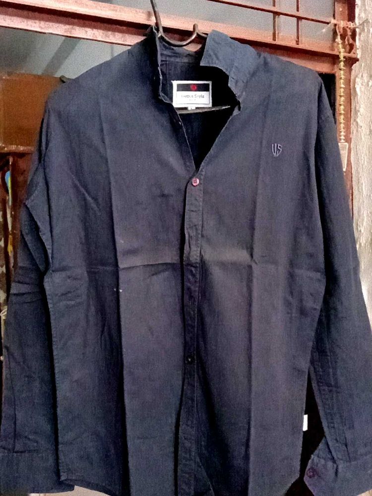Navy Long Sleeve Button-Down Shirt