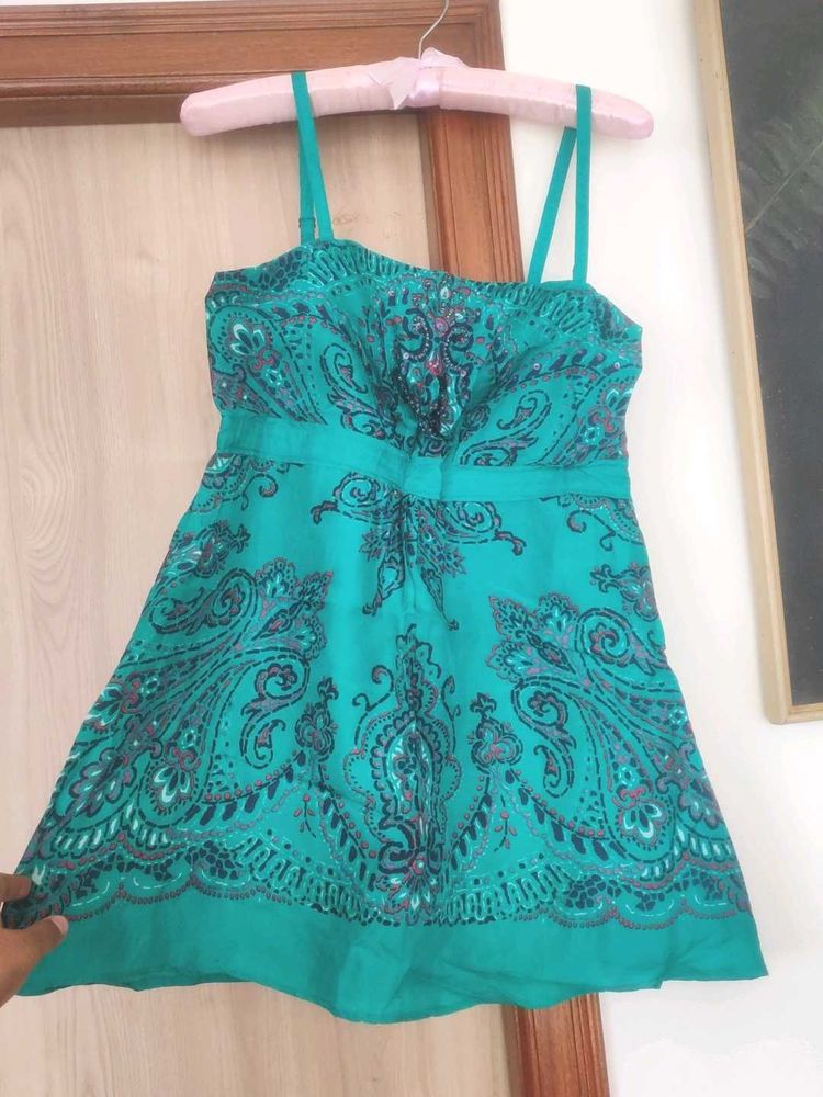 Strappy Satin Top With Empire Waist