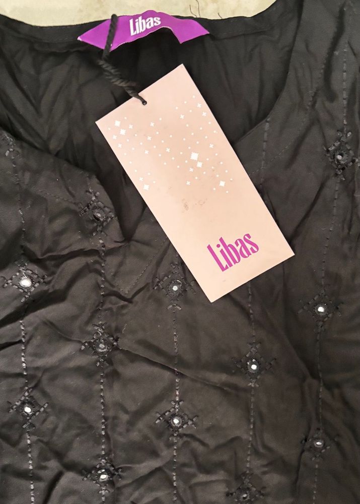 LIBAS Black Emblished Kurta