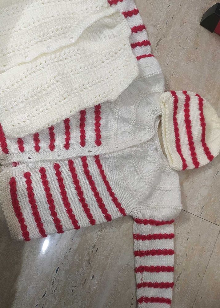 Handmade Sweter+halfsweter+cap