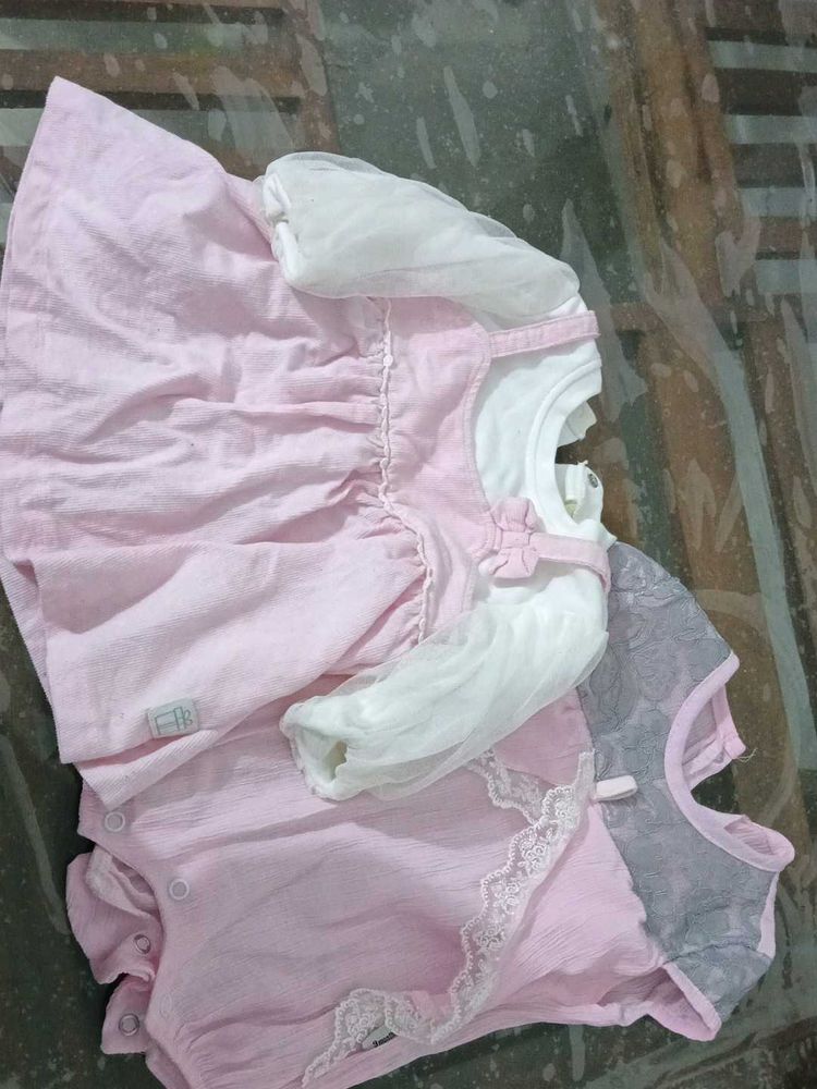 Cute Pink Baby Dress Set