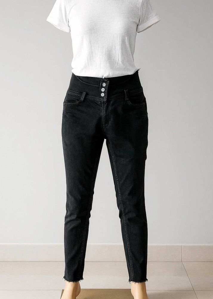High-Waisted Black Jeans