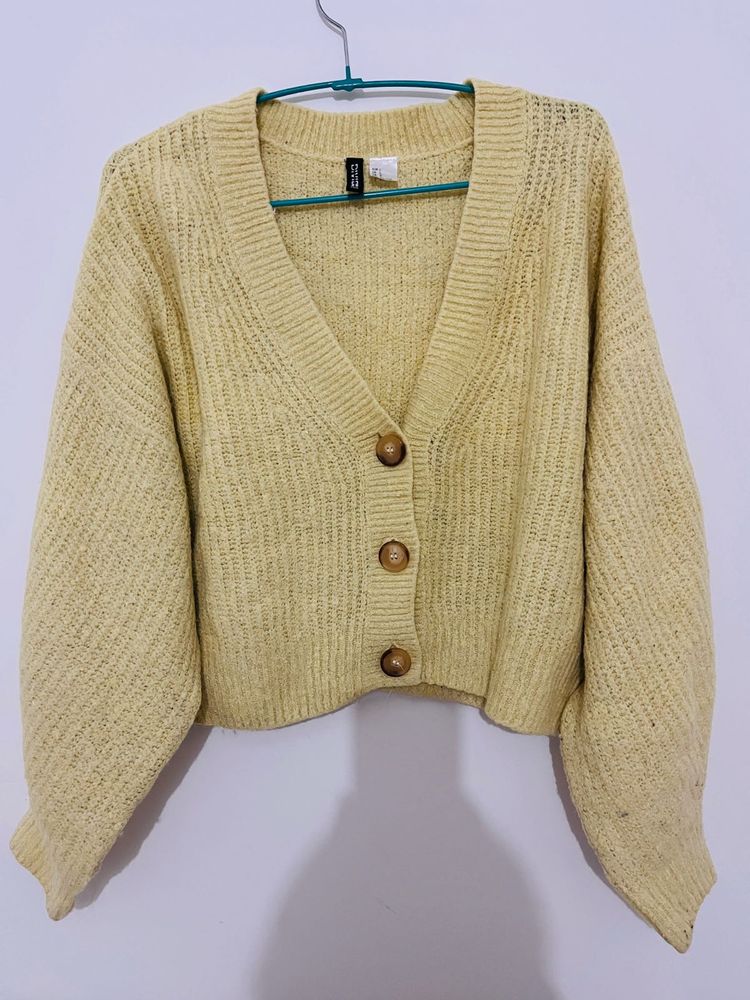 H&amp;M Yellow Knit Cardigan