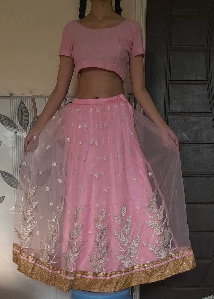 Pink Embroidered Lehenga Choli