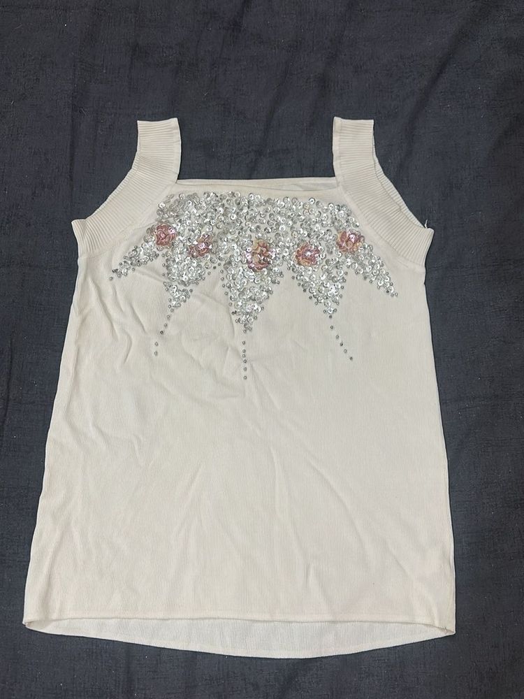 Embellished Sleeveless Top