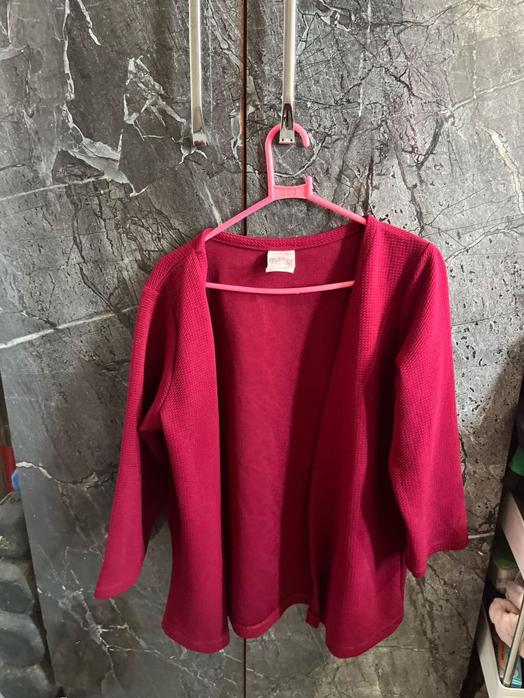 Maroon Shrug Like Jacket