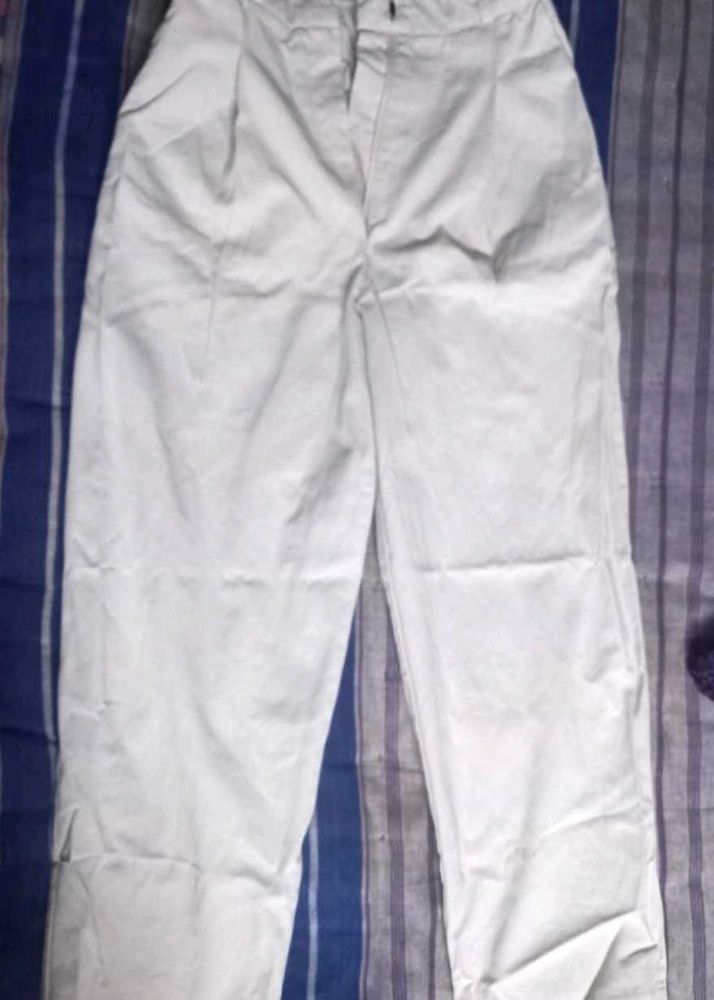 Combo Of Off-White Pleated Pants