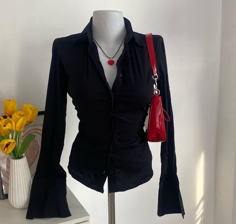 Dark Navy Blue  Fitted Shirt