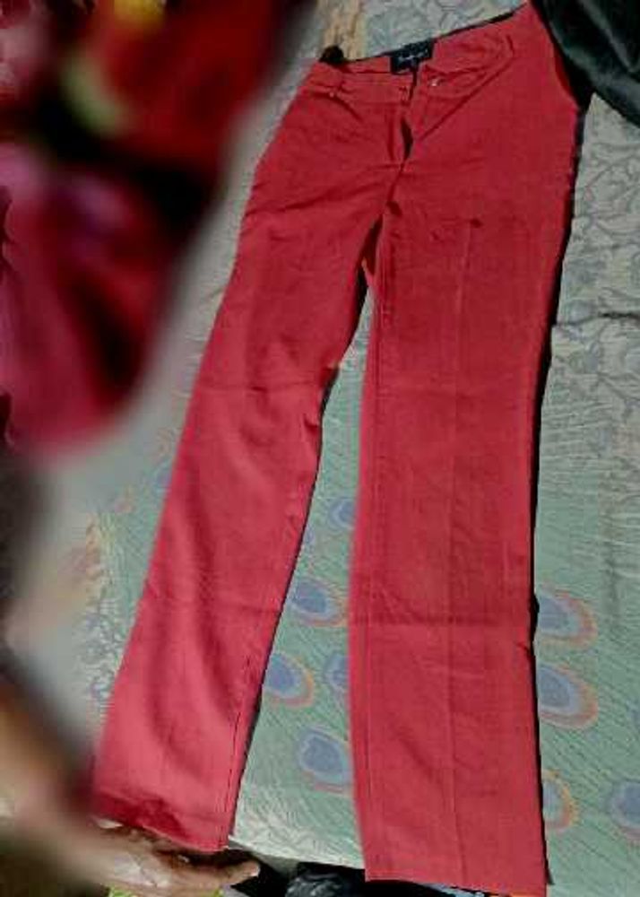Red Straight Leg Pants