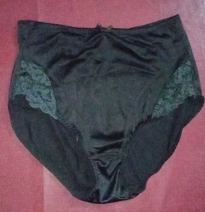 Black Satin High Waist Panties